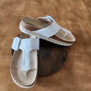 Bjorndal Penelope Sandals Womens 7 White T-strap Espadrilles Coastal Resort Wear